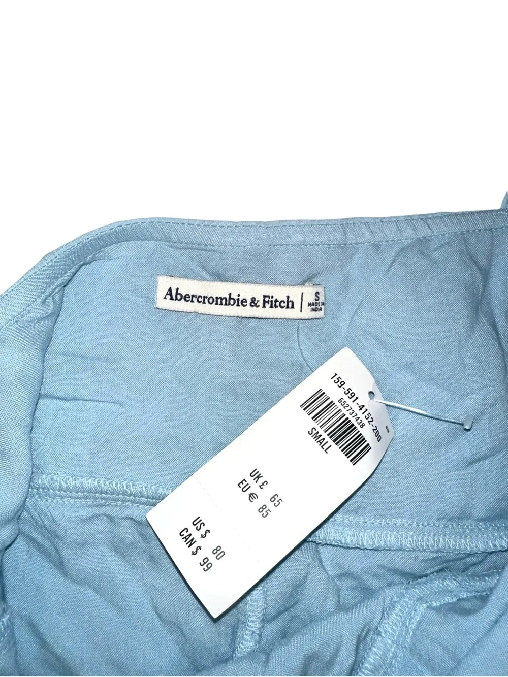NWT Abercrombie & Fitch Light Blue Ruffle Chiffon Mini Dress SMALL